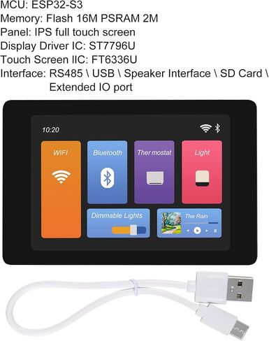 لوحة تطوير ESP32، قطعة واحدة WT32-SC01 مع شاشة LCD متعددة اللمس مقاس 3.5 بوصة 320X480 مدمجة بتقنية Bluetooth WiFi متوافقة مع Arduino in Kuwait