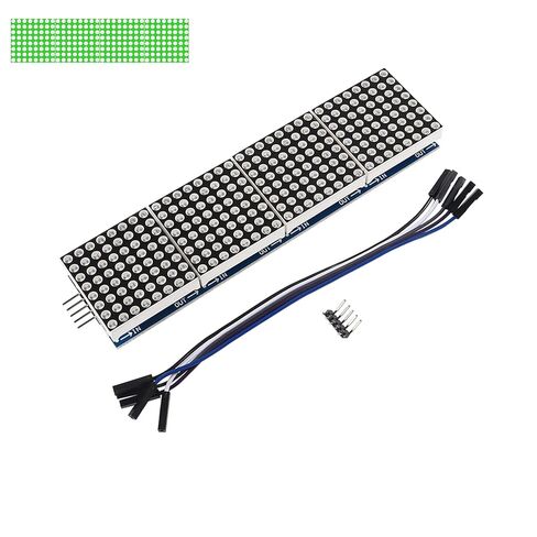 3 قطع MAX7219 وحدة مصفوفة نقطية 32x8 4 في 1 وحدات عرض LED مع أسلاك 5Pin لـ Arduino Raspberry Pi، أخضر in Kuwait