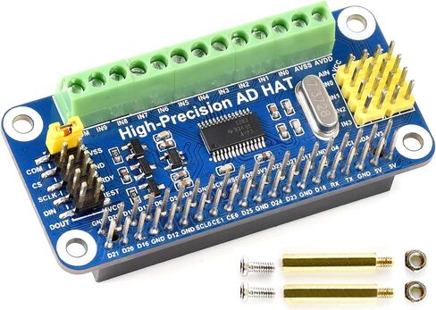 High-Precision AD HAT ADS1263 10-Channel 32-Bit ADC SPI Bus Low Noise Low Temperature Drift,for Raspberry Pi 4B/3B+/3B/2B/Zero/Zero W/Zero WH/2W and Jetson Nano in Saudi Arabia