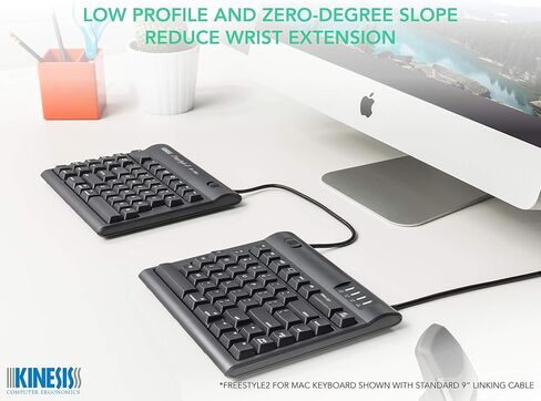 لوحة مفاتيح KINESIS Freestyle2 USB لجهاز Mac (فصل قياسي 9 بوصات)، أسود in Kuwait