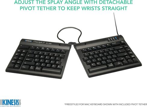 لوحة مفاتيح KINESIS Freestyle2 USB لجهاز Mac (فصل قياسي 9 بوصات)، أسود in Kuwait
