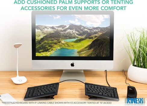 لوحة مفاتيح KINESIS Freestyle2 USB لجهاز Mac (فصل قياسي 9 بوصات)، أسود in Kuwait