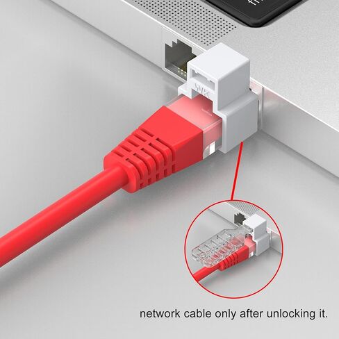 20 قطعة قفل كابل الشبكة RJ45 مع مفتاح واحد، كابل إيثرنت قابل للقفل، قفل كابل الشبكة RJ45، الفئة الفائقة 5 الفئة 6 الفئة 7 قفل Patchcord للمكتب المريح ومركز البيانات (أسود) in Kuwait