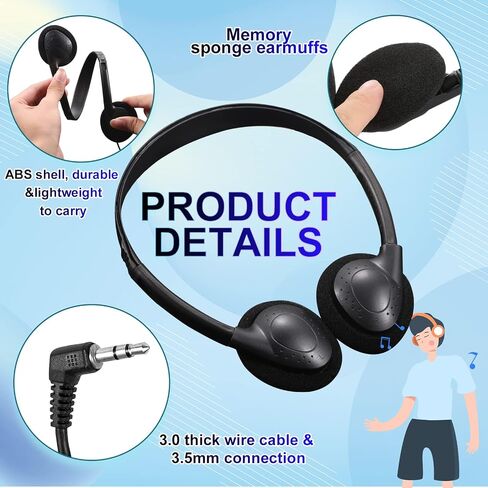 CN-Outlet Kids Headphones for Classroom in Bulk Multi Colored 5 Pack, Wholesale Children On-Ear Headset Perfect for Schools, Student, Libraries, Computer Lab, Testing Centers (5Pack) in Kuwait