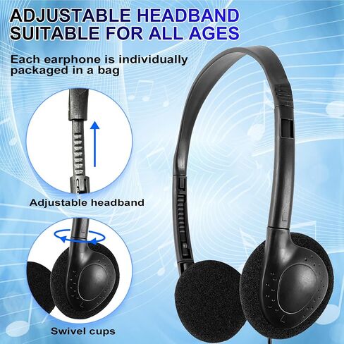CN-Outlet Kids Headphones for Classroom in Bulk Multi Colored 5 Pack, Wholesale Children On-Ear Headset Perfect for Schools, Student, Libraries, Computer Lab, Testing Centers (5Pack) in Kuwait