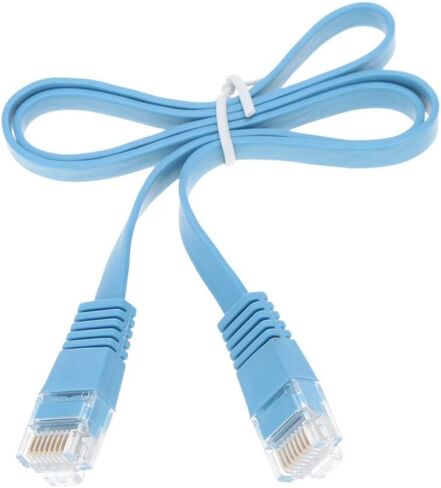 1ft (0.3M) Cat6 Flat Ethernet Cable 1 Feet (0.3 Meters) Gigabit LAN Network Cable RJ45 High Speed Patch Cord for Xbox, PS4, PS3, Modem, Router, LAN, Compatible Cat5e/Cat6 Network, Black in Saudi Arabia