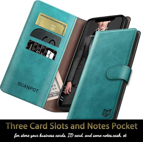 SUANPOT لهاتف Samsung Galaxy S20 6.2 بوصة (NON S20+/S20 Ultra) مع حافظة محفظة جلدية بخاصية RFID وحامل بطاقة الائتمان، حافظة هاتف قابلة للطي قابلة للطي وغطاء مقاوم للصدمات للنساء والرجال لهاتف Samsung S20case Wallet أسود in Kuwait