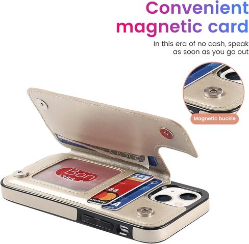 ACXLIFE iPhone 13 Mini Case 13mini Wallet Card Holder Case,Protective Cover with Credit Slot Holder and Slim Leather Case for iPhone 13 Mini 5.4Inch (Purple) in Kuwait