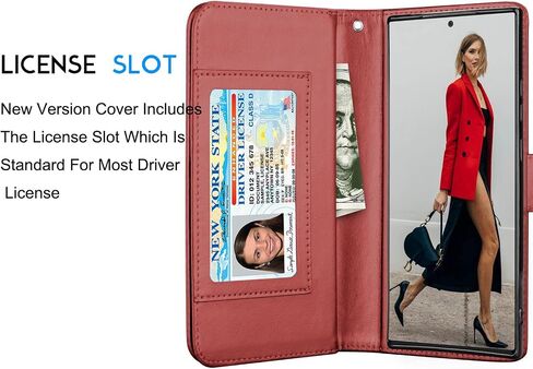 حافظة Galaxy S23 Ultra، حافظة محفظة Galaxy S23 Ultra 5G، Tekcoo الفاخرة من جلد البولي يوريثان، فتحات بطاقة الائتمان النقدية، حامل غطاء قلاب [حافظة صلبة مغناطيسية قابلة للفصل] لهاتف Samsung S23 Ultra [أسود] in Saudi Arabia