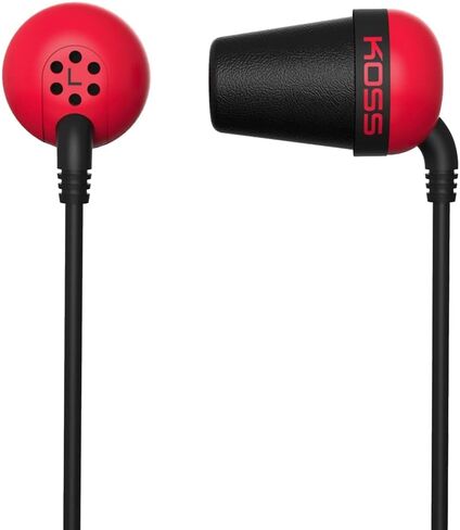 Koss Plug Noise Isolating Earbuds, Memory Foam Cushions, Black, Wired Plug in Kuwait