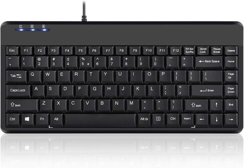 لوحة مفاتيح سلكية USB صغيرة من Perixx PERIBOARD-409U، أسود، تصميم باللغة الإنجليزية الأمريكية in Kuwait