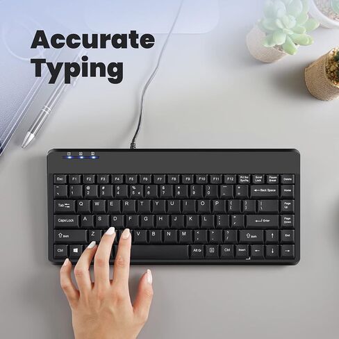 لوحة مفاتيح سلكية USB صغيرة من Perixx PERIBOARD-409U، أسود، تصميم باللغة الإنجليزية الأمريكية in Kuwait