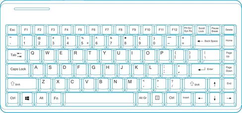 Perixx PERIBOARD-409P لوحة مفاتيح سلكية PS2 صغيرة، أسود، تصميم باللغة الإنجليزية الأمريكية in Saudi Arabia