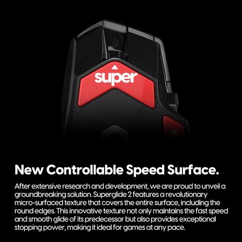 سوبر جلايد 2 - سطح سريع جديد قابل للتحكم باسرع وانعم قاعدة ماوس مصنوعة من زجاج فائق القوة ونعل ناعم ومتين لجهاز لوجيتك 502X [احمر] in Kuwait