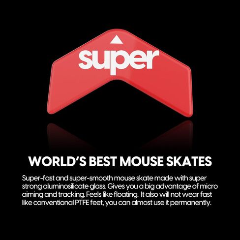 سوبر جلايد 2 - سطح سريع جديد قابل للتحكم باسرع وانعم قاعدة ماوس مصنوعة من زجاج فائق القوة ونعل ناعم ومتين لجهاز لوجيتك 502X [احمر] in Kuwait