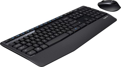 لوجيتك MK345 لوحة مفاتيح لاسلكية وماوس ضوئي (920-006481) أسود، أزرق - (متجدد) in Kuwait