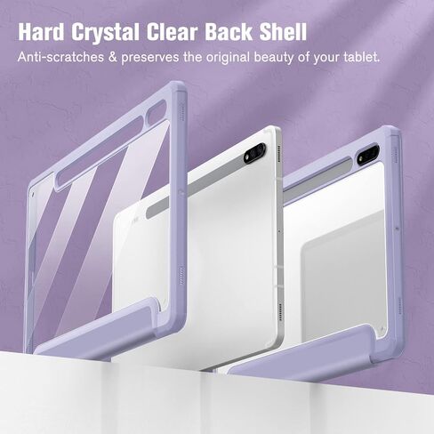 Fintie Hybrid Slim Case for Samsung Galaxy Tab S8/Tab S7 11 Inch (Model SM-X700/X706/T870/T875/T878) with S Pen Holder, Shockproof Cover with Clear Transparent Back Shell, Rose Gold in Kuwait