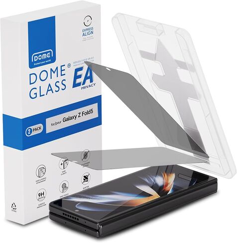 Whitestone 2PACK EA GLASS Privacy Screen Protector for Galaxy Z Fold 5 2023, Full Coverage Private Tempered Glass Shield [Easy Install] - Two Pack in Kuwait