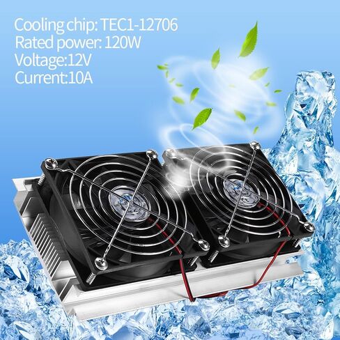 وحدة تبريد محمولة 12 فولت 10 امبير 120 واط، مجموعة قطع تبريد شبه موصلة، جهاز تبريد هواء بلتير حراري مع رقاقة 12706 لتبريد سرير الحيوانات الاليفة والمبرد والمساحات الصغيرة in Kuwait