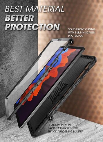 حافظة سلسلة SUPCASE Unicorn Beetle Pro مصممة لجهاز Samsung Galaxy Tab S9 FE مقاس 10.9 بوصة (إصدار 2023)، مع واقي شاشة مدمج وحامل قلم S حافظة متينة شديدة التحمل لكامل الجسم (أسود) in Saudi Arabia