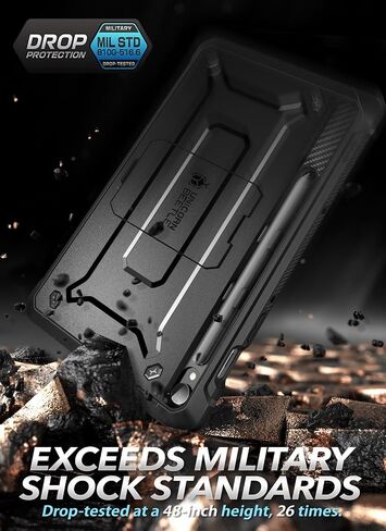 حافظة سلسلة SUPCASE Unicorn Beetle Pro مصممة لجهاز Samsung Galaxy Tab S9 FE مقاس 10.9 بوصة (إصدار 2023)، مع واقي شاشة مدمج وحامل قلم S حافظة متينة شديدة التحمل لكامل الجسم (أسود) in Saudi Arabia