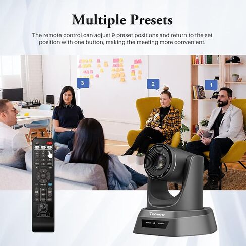 كاميرا مؤتمرات من سلسلة Tenveo NV (USB-HDMI-SDI) كاميرا ويب عالية الدقة بتكبير بصري 10x لعقد مؤتمرات الفيديو Skape/Zoom، البث المباشر على YouTube/Twitch (NV20A) in Kuwait