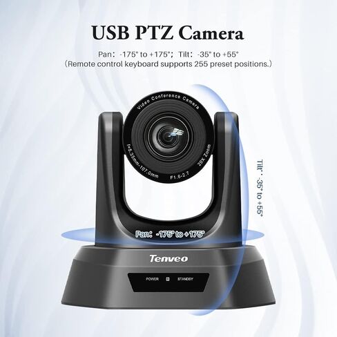 كاميرا مؤتمرات من سلسلة Tenveo NV (USB-HDMI-SDI) كاميرا ويب عالية الدقة بتكبير بصري 10x لعقد مؤتمرات الفيديو Skape/Zoom، البث المباشر على YouTube/Twitch (NV20A) in Kuwait