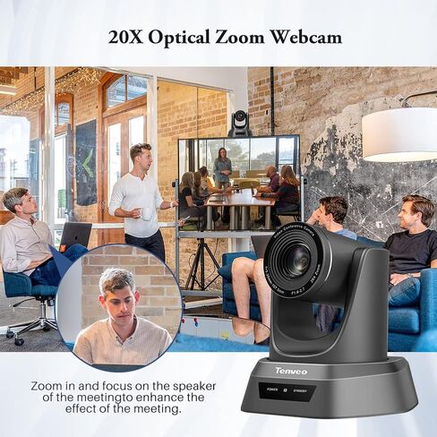 كاميرا مؤتمرات من سلسلة Tenveo NV (USB-HDMI-SDI) كاميرا ويب عالية الدقة بتكبير بصري 10x لعقد مؤتمرات الفيديو Skape/Zoom، البث المباشر على YouTube/Twitch (NV20A) in Kuwait