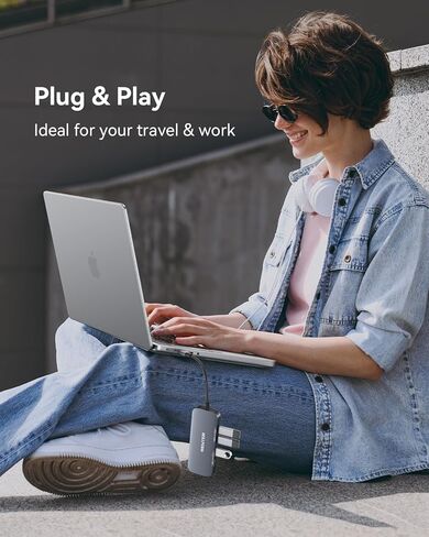 WENTER USB C Hub, 10 Gbps USB Adapter with 2 USB-C Ports and 2 USB-A Ports, 4-in-1 Data USB C 3.1 Hub for MacBook Pro, MacBook Air, Dell XPS, Lenovo Thinkpad, HP ect. (Not for Charging/Monitor) in Kuwait