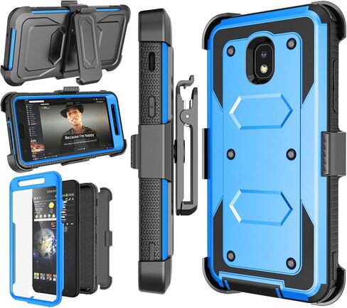 Njjex Galaxy J3 Orbit Case, for Samsung J3 2018/J3 Eclipse 2/J3 Achieve/Express Prime 3/Amp Prime 3/J3 Prime 2/J3 Emerge/J3 V 3rd Gen/J3 Aura/J3 Star Case, Holster Swivel Belt Clip Phone Cover - Grey in Saudi Arabia