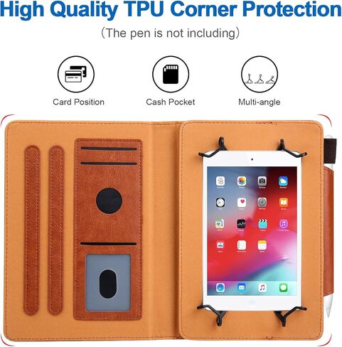 حافظة كمبيوتر لوحي مقاس 9.5-10.5 بوصة، غطاء كمبيوتر لوحي Android عالمي مقاس 9.5 10 10.1 بوصة، حافظة حامل عرض متعدد الزوايا للكمبيوتر اللوحي مقاس 9.5-10.5 بوصة، سماوي in Kuwait