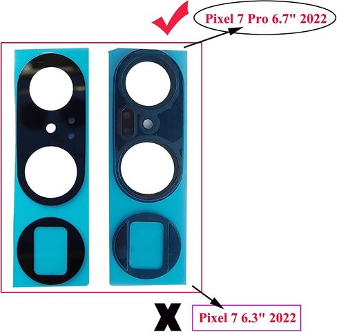 ubrokeifixit for Google Pixel 7 Pro 6.7" Rear Back Camera Glass Lens Cover Replacement for Google Pixel 7 Pro 6.7" 2022 GP4BC GE2AE,with Pre-Cut Tape (2 pcs/Pixel 7 Pro 6.7"/Black) in Saudi Arabia