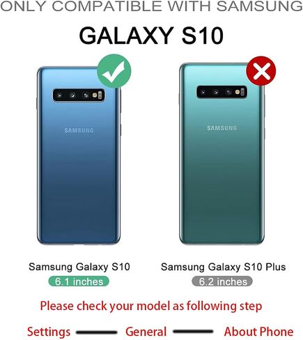 Dexnor for Samsung Galaxy S10 Case, [Built in Screen Protector and Kickstand] Heavy Duty Military Grade Protection Shockproof Protective Cover for Samsung Galaxy S10 Black in Kuwait