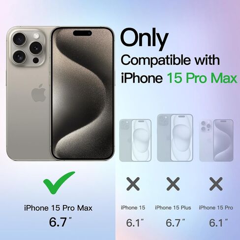 حافظة JETech اللامعة لهاتف iPhone 15 Pro Max مقاس 6.7 بوصة، غطاء ممتص للصدمات مضاد للصدمات، لطيف لامع للنساء والفتيات (أرجواني فاتح) in Saudi Arabia