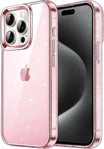 JETech Glitter Case for iPhone 15 Pro Max 6.7-Inch, Bling Sparkle Shockproof Phone Bumper Cover, Cute Sparkly for Women and Girls (Light Purple) in Kuwait