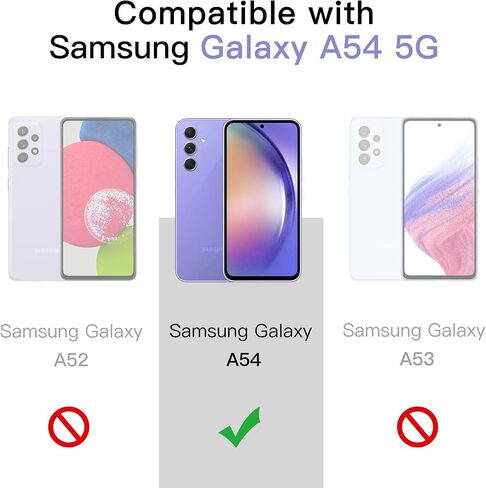 JETech 2 in 1 Case for Samsung Galaxy A54 5G 6.4-Inch with 2-Pack Screen Protector, Tempered Glass Film, Shockproof Bumper Phone Protective Cover Clear Back (Black) in Saudi Arabia