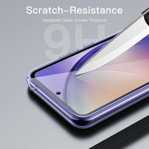 JETech 2 in 1 Case for Samsung Galaxy A54 5G 6.4-Inch with 2-Pack Screen Protector, Tempered Glass Film, Shockproof Bumper Phone Protective Cover Clear Back (Black) in Saudi Arabia