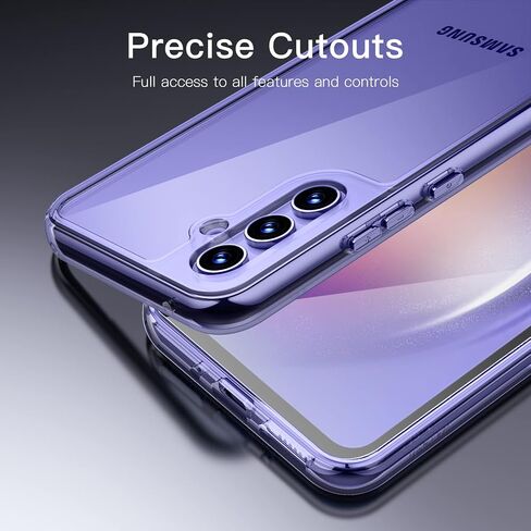JETech 2 in 1 Case for Samsung Galaxy A54 5G 6.4-Inch with 2-Pack Screen Protector, Tempered Glass Film, Shockproof Bumper Phone Protective Cover Clear Back (Black) in Saudi Arabia