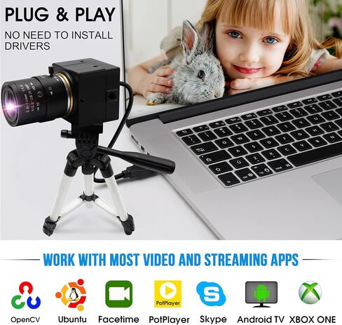 كاميرا ويب IFWATER USB كاميرا ويب 5 ميجابكسل مع وحدة كاميرا بعدسة 100 درجة بدون تشويه لكاميرا Raspberry Pi UVC USB2.0 لوحة كاميرا ويب Lightburn للفيديو التوصيل والتشغيل لنظام التشغيل Windows وLinux وAndroid وMac OS in Kuwait