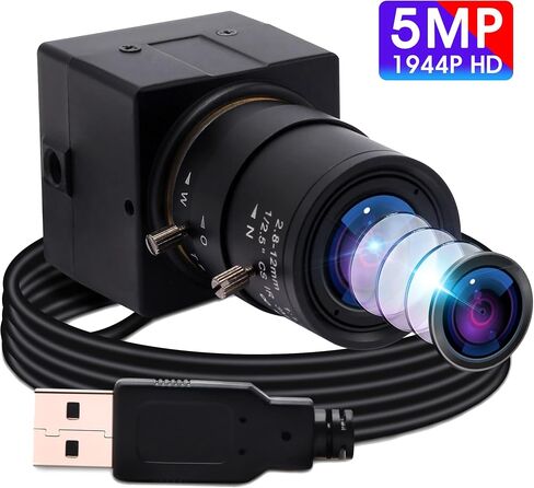 كاميرا ويب IFWATER USB كاميرا ويب 5 ميجابكسل مع وحدة كاميرا بعدسة 100 درجة بدون تشويه لكاميرا Raspberry Pi UVC USB2.0 لوحة كاميرا ويب Lightburn للفيديو التوصيل والتشغيل لنظام التشغيل Windows وLinux وAndroid وMac OS in Kuwait