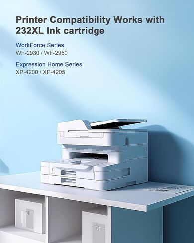 استبدال خرطوشة الحبر المعاد تصنيعها E-Z Ink Pro 232XL لطابعة Epson 232 XL 232XL 232 لطابعة Epson Expression Home XP-4200 XP-4205 Workforce WF-2930 WF-2950 (4 عبوات باللون الأسود والسماوي والأرجواني والأصفر) in Kuwait