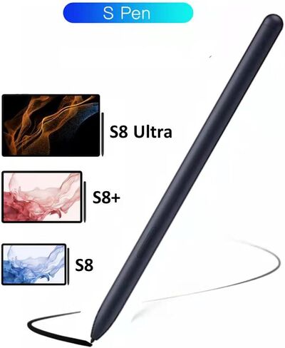بديل قلم BSDTECH Galaxy Tab S8 S لجهاز Samsung Galaxy S8/S8 Plus/S8 Ultra (EJ-PT870BJEGUJ) قلم اللمس (بدون بلوتوث) + نصائح (أسود) in Kuwait