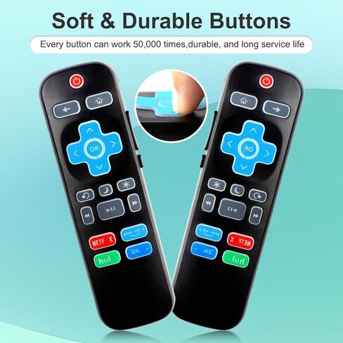 حزمة من 2 جهاز تحكم عن بعد بإضاءة خلفية عالمية لجهاز التحكم عن بعد R-KU-TV، متوافق مع تلفزيون TCL/Hisense/Sharp/Philips/Onn/Element/Insignia/Westinghouse R-KU TV (ليس لـ R-KU Stick/Box) in Kuwait