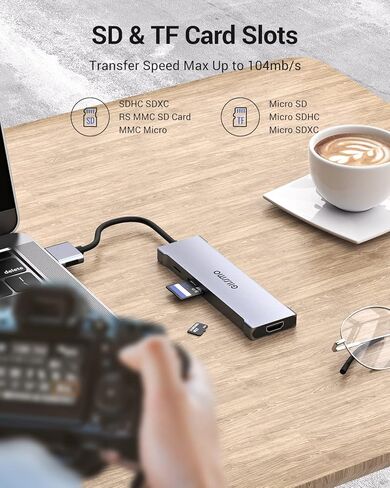 محطة إرساء لجهاز MacBook Pro Air، محول HDMI مزدوج لجهاز MacBook Pro، موزع USB C 8 في 2 مع HDMI، 2 USB 3.0، قارئ بطاقة SD/TF، ​​USB-C، محول متعدد المنافذ 100 واط PD لجهاز MacBook Pro / Air 2021-2018 in Kuwait