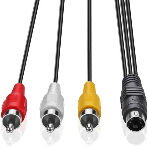 ELECTOP 4 Pin S-Video to 3 Male RCA Composite Video Cable 1.45M(4.75FT) in Saudi Arabia