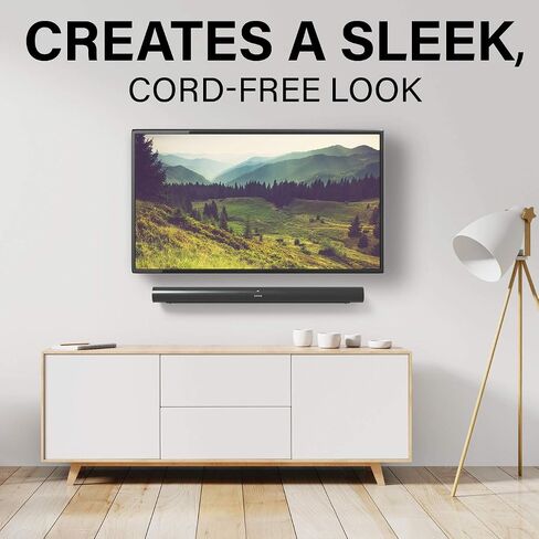 حامل مكبر صوت SANUS قابل للتمديد على الحائط لـ Sonos Arc & Sonos Arc Ultra Soundbar - تعديل عمق 5 بوصات مُحسّن لـ Dolby Atmos - حامل مكبر صوت أسود in Kuwait