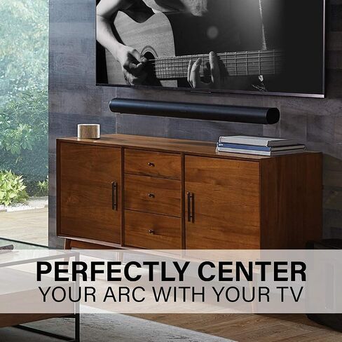 حامل مكبر صوت قابل للتمديد على الحائط من Sanus مصمم لشريط الصوت Sonos Arc - تصميم منخفض ومحسن للصوت -OSSAWM1-W2 in Saudi Arabia