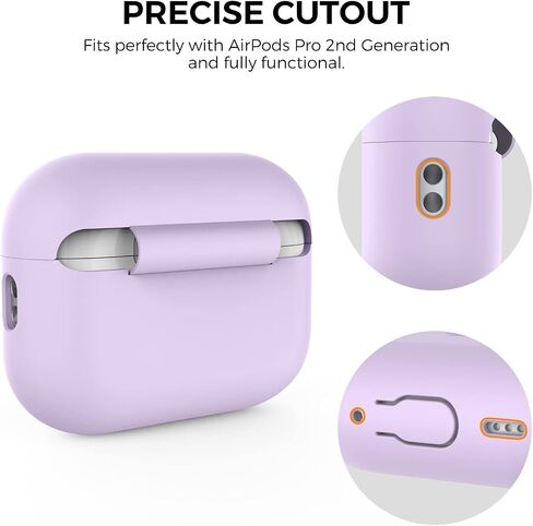غطاء حماية من السيليكون من AHASTYLE AirPods Pro 2 [مصباح LED أمامي مرئي] متوافق مع AirPods Pro الجيل الثاني (أسود) in Saudi Arabia
