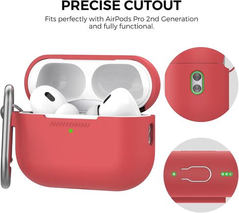 AHASTYLE AirPods Pro 2 Case Silicone Protective Cover [Front LED Visible] Compatible with AirPods Pro 2nd Generation (Black) in Kuwait