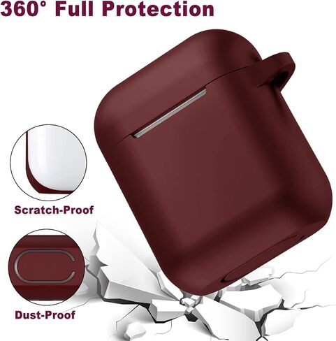 غطاء حافظة Airpods من السيليكون، حافظة واقية Wonjury مع سلسلة مفاتيح سوار للنساء والفتيات، حافظة شحن Air Pod 2 & 1، أزرق دينم in Kuwait